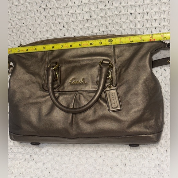 Coach Large leather Bronze Ashley convertible satchel - Picture 7 of 9